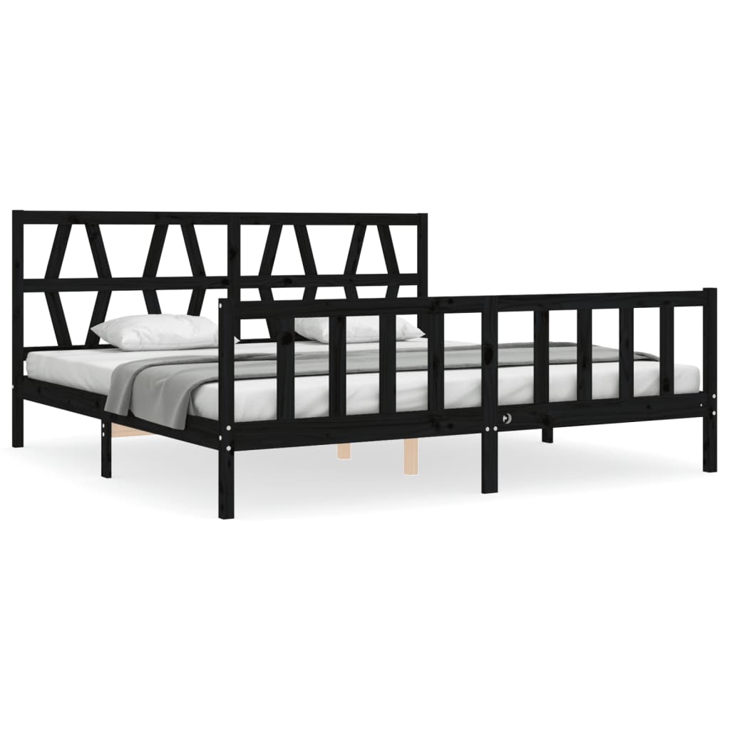 8720845976804_a_en_hd_1 vidaXL Bed Frame without Mattress Black 183x203 cm King Solid Wood Pine - Image 2