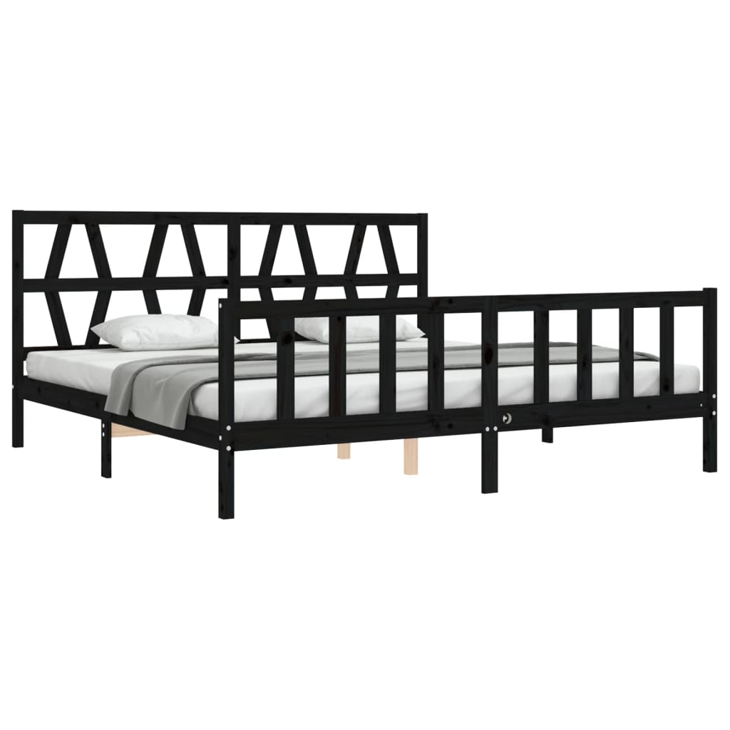 8720845976804_g_en_hd_1 vidaXL Bed Frame without Mattress Black 183x203 cm King Solid Wood Pine - Image 3
