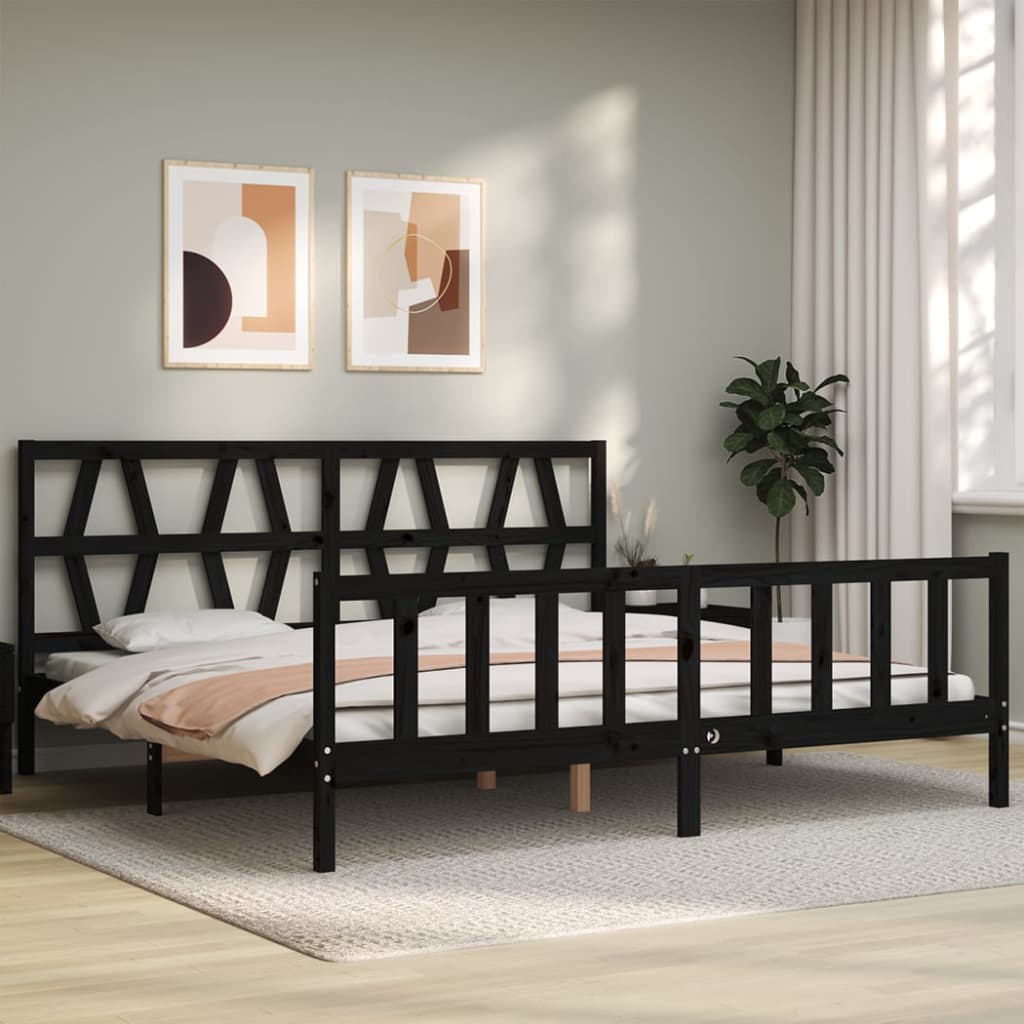 8720845976804_g_en_hd_2 vidaXL Bed Frame without Mattress Black 183x203 cm King Solid Wood Pine - Image 4