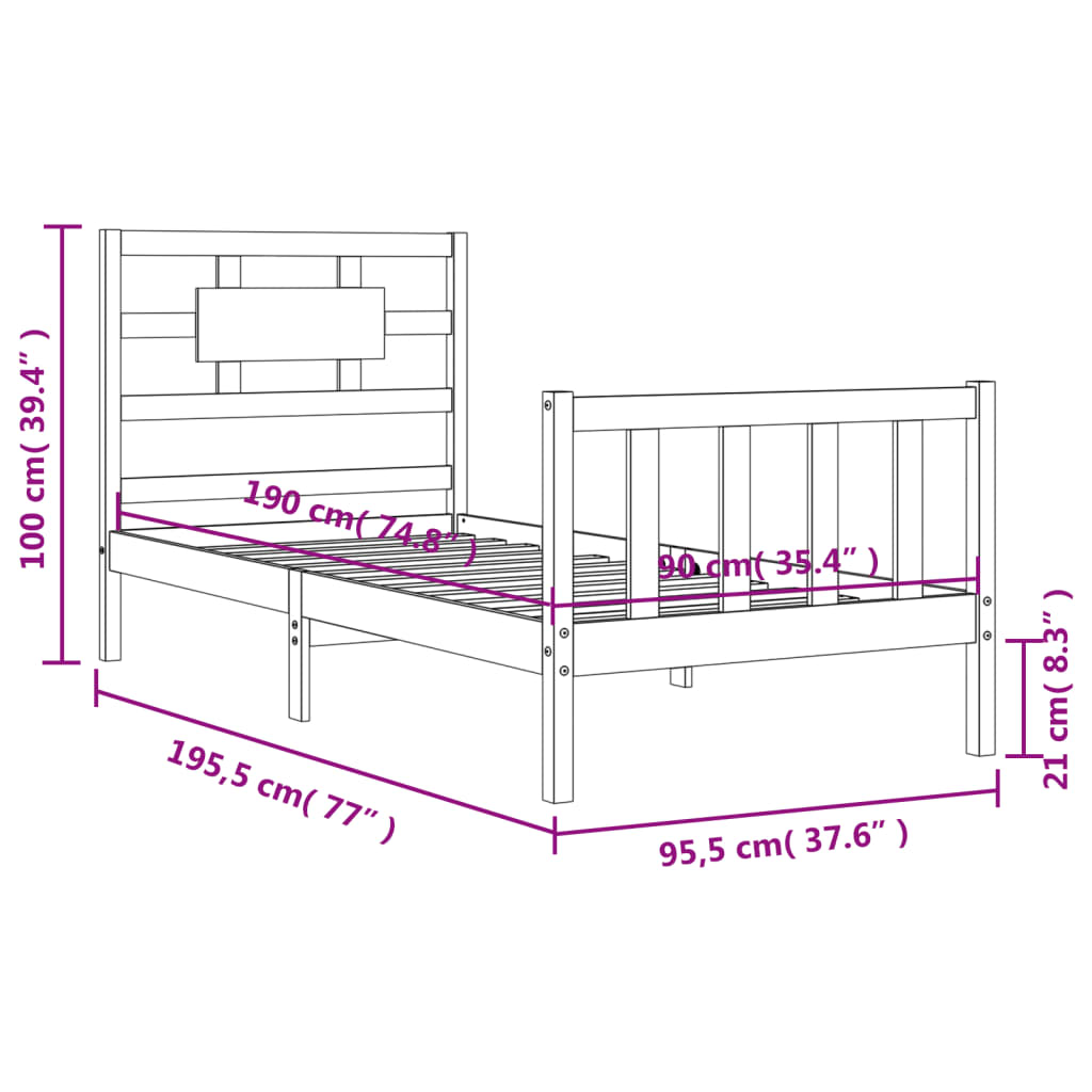8720845976910_g_en_hd_10 vidaXL Bed Frame without Mattress 90x190 cm Solid Wood Pine - Image 12