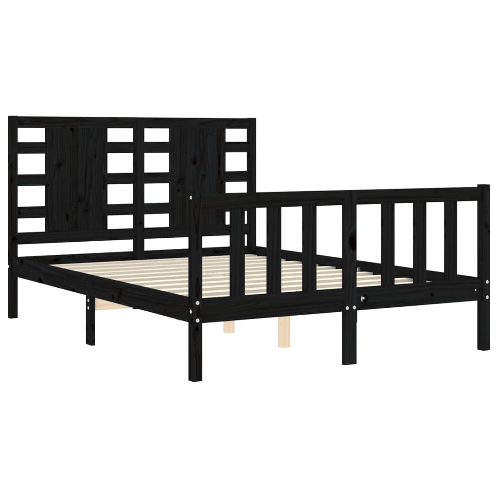 8720845979652_g_en_hd_3 vidaXL Bed Frame without Mattress Black 135x190 cm Solid Wood Pine - Image 5