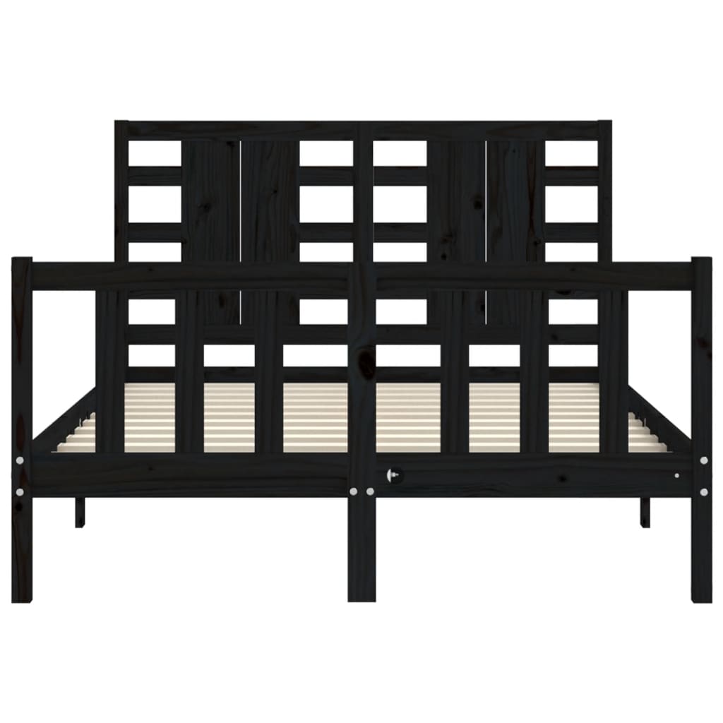 8720845979652_g_en_hd_4 vidaXL Bed Frame without Mattress Black 135x190 cm Solid Wood Pine - Image 6