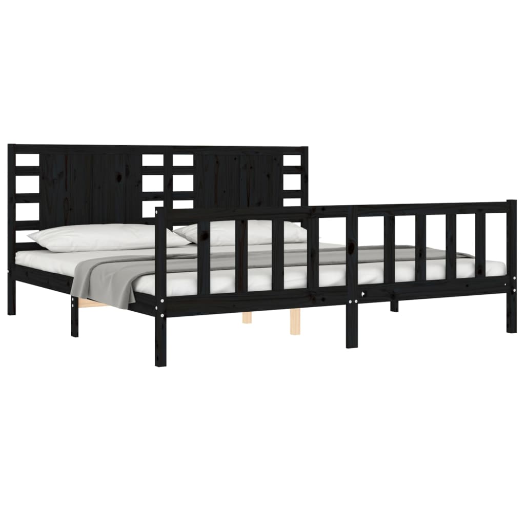 8720845980054_g_en_hd_2 vidaXL Bed Frame without Mattress Black 183x203 cm King Solid Wood Pine - Image 4