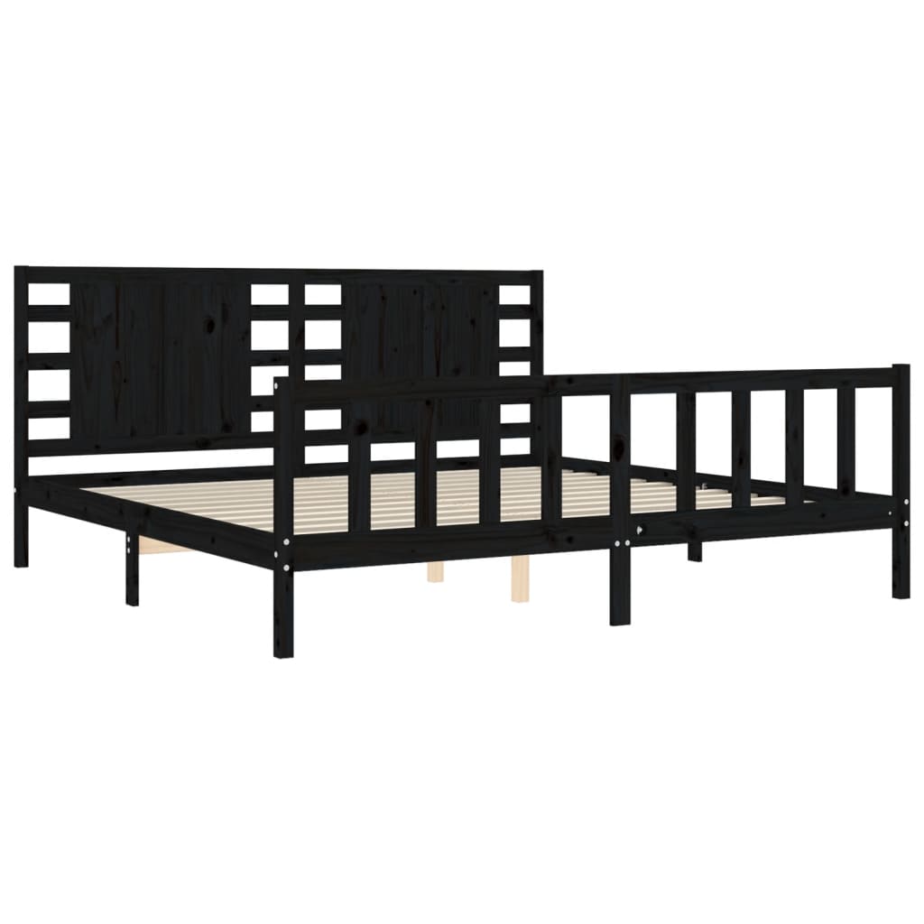 8720845980054_g_en_hd_3 vidaXL Bed Frame without Mattress Black 183x203 cm King Solid Wood Pine - Image 5