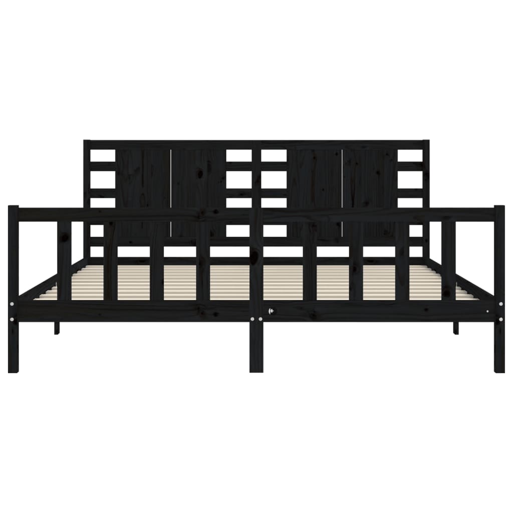 8720845980054_g_en_hd_4 vidaXL Bed Frame without Mattress Black 183x203 cm King Solid Wood Pine - Image 6