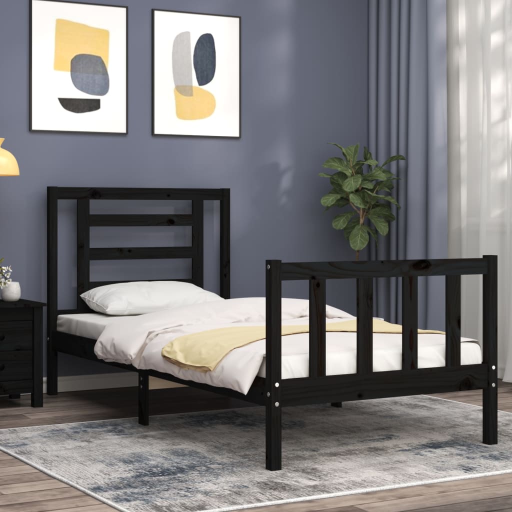 8720845980207_g_en_hd_1 vidaXL Bed Frame without Mattress Black 90x190 cm Solid Wood Pine - Image 3