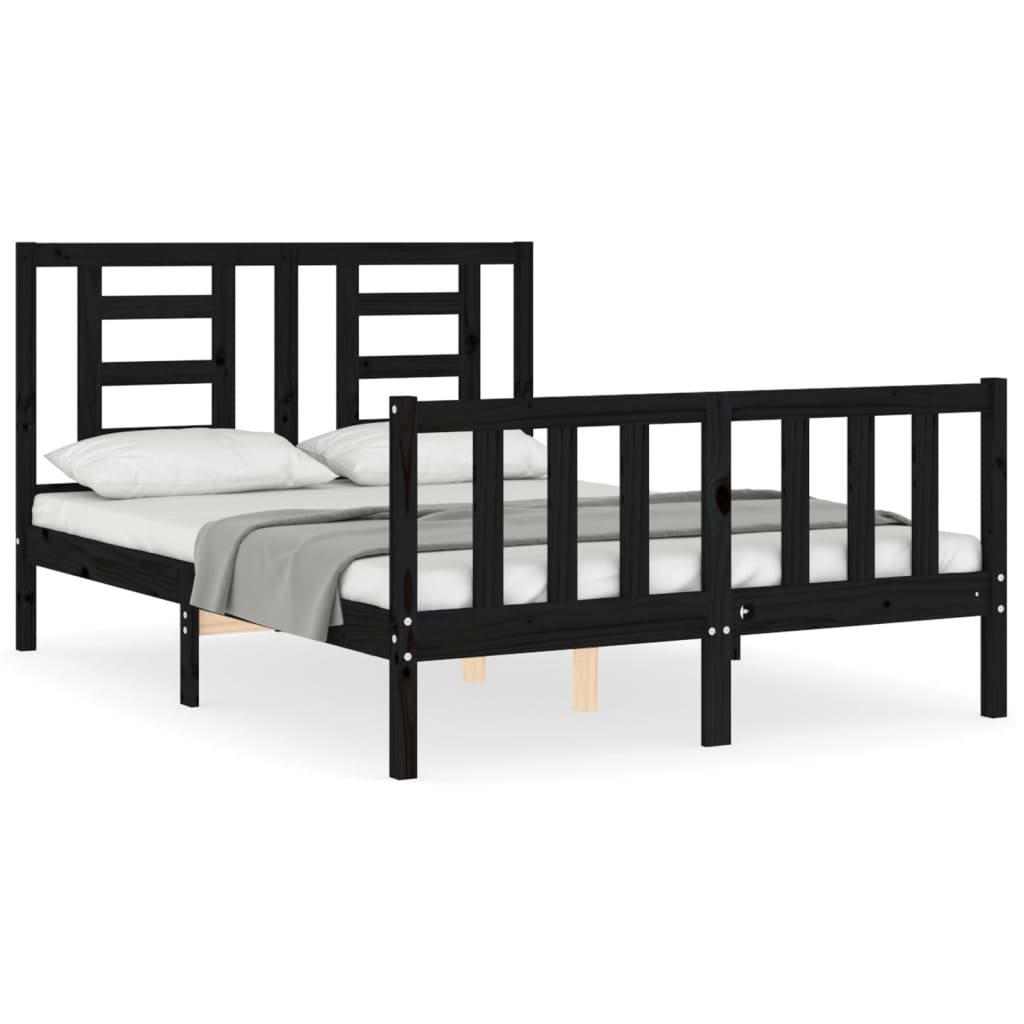 8720845980306_a_en_hd_1 vidaXL Bed Frame without Mattress Black 135x190 cm Solid Wood Pine - Image 2