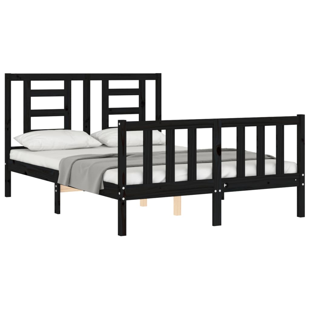 8720845980306_g_en_hd_2 vidaXL Bed Frame without Mattress Black 135x190 cm Solid Wood Pine - Image 4