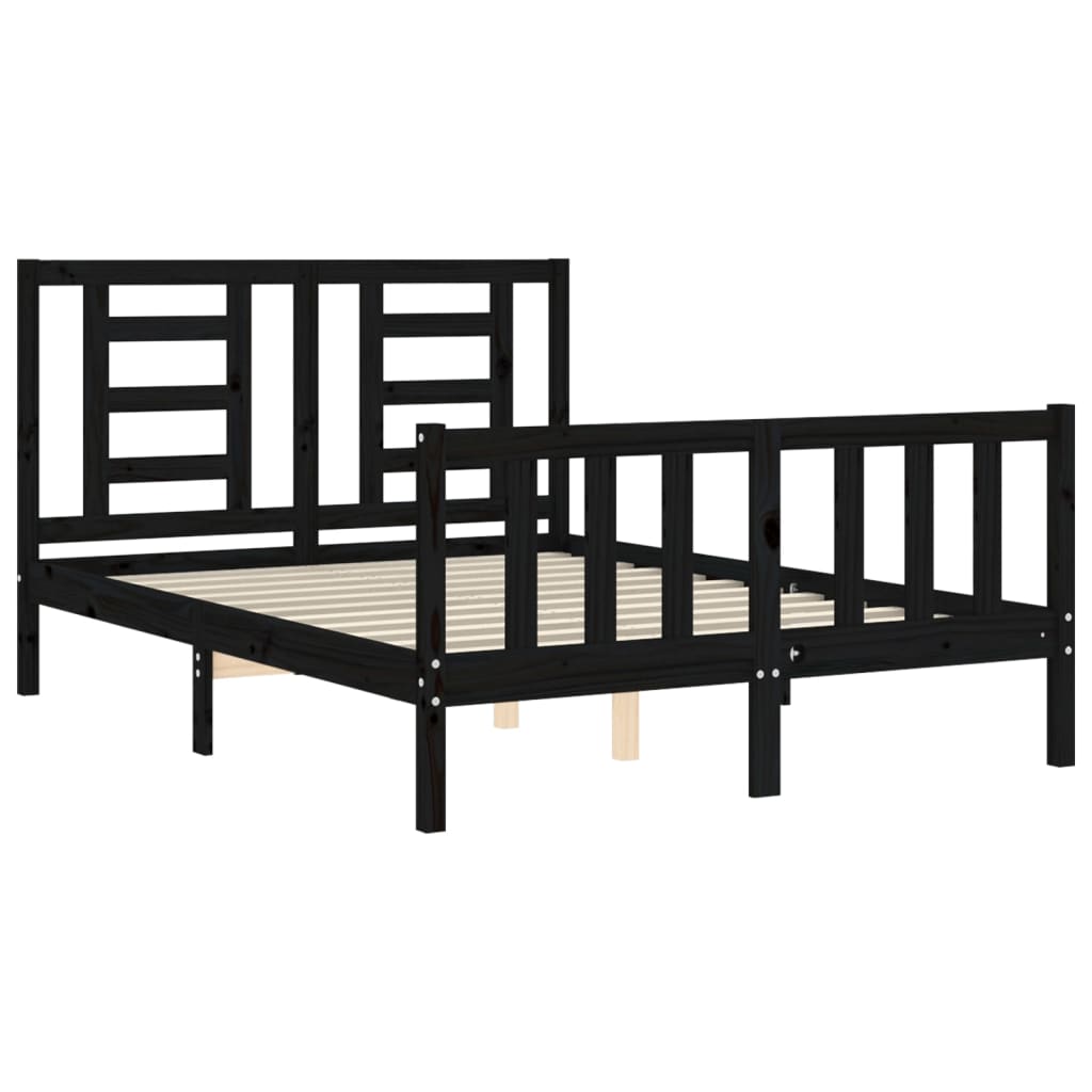 8720845980306_g_en_hd_3 vidaXL Bed Frame without Mattress Black 135x190 cm Solid Wood Pine - Image 5