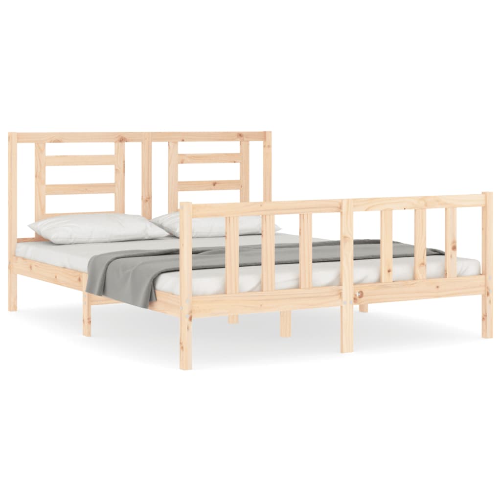 8720845980566_a_en_hd_1 vidaXL Bed Frame without Mattress 150x200 cm Solid Wood Pine - Image 2