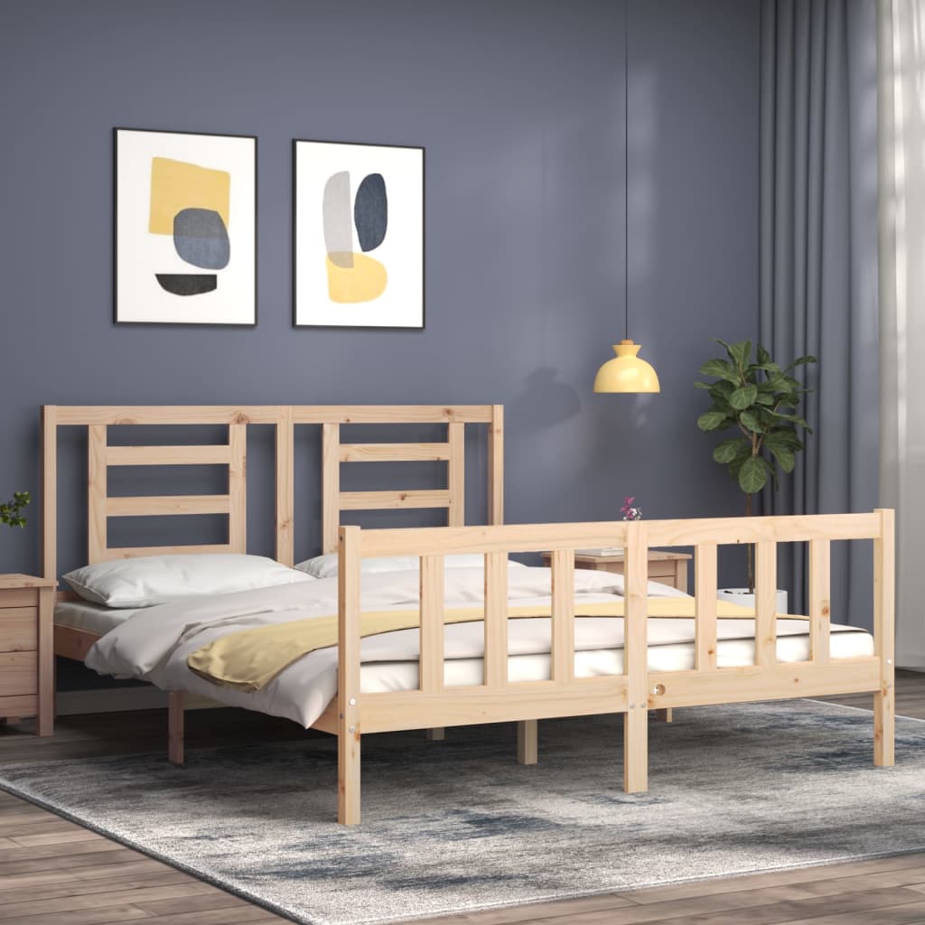 8720845980566_g_en_hd_1 vidaXL Bed Frame without Mattress 150x200 cm Solid Wood Pine - Image 3