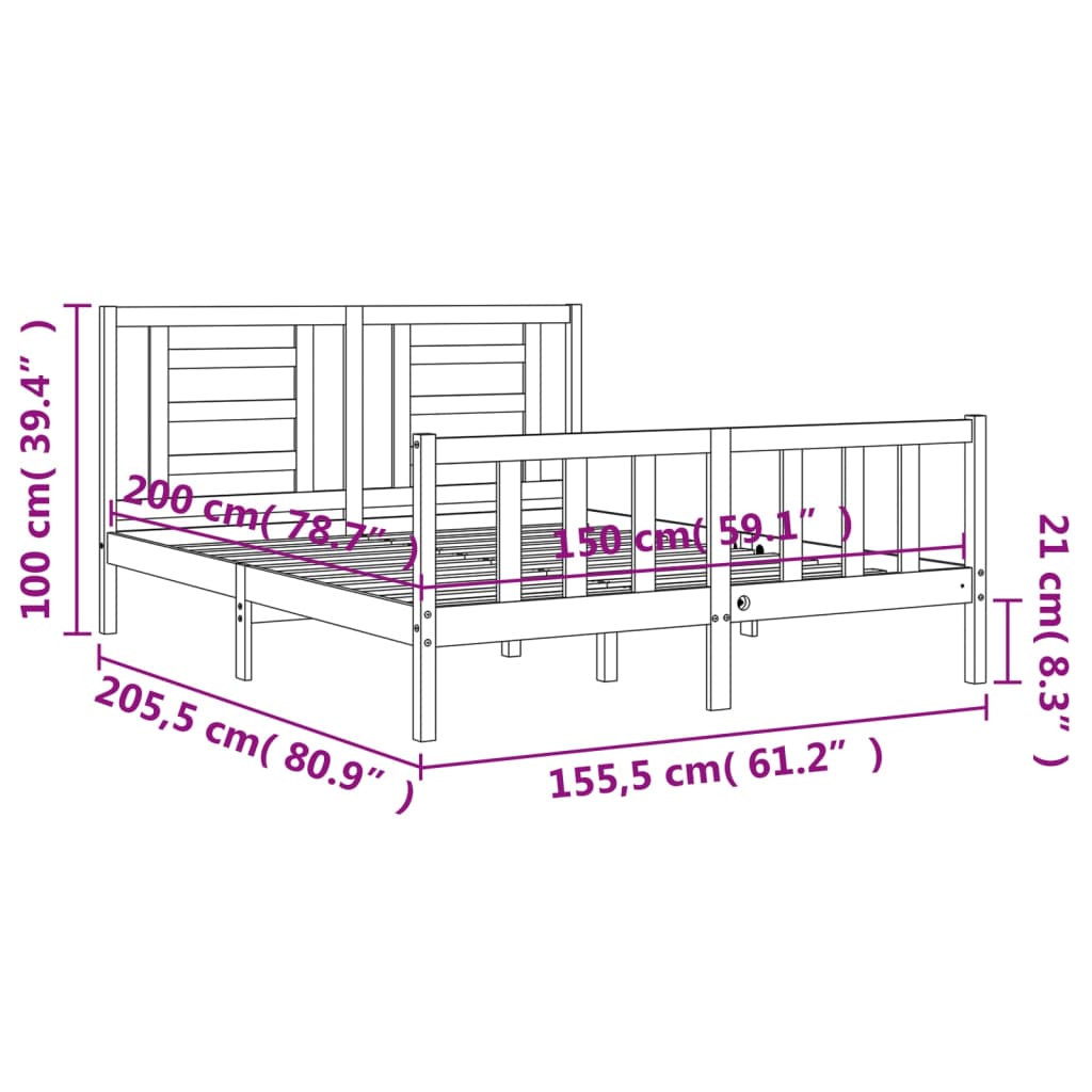 8720845980566_g_en_hd_10 vidaXL Bed Frame without Mattress 150x200 cm Solid Wood Pine - Image 12