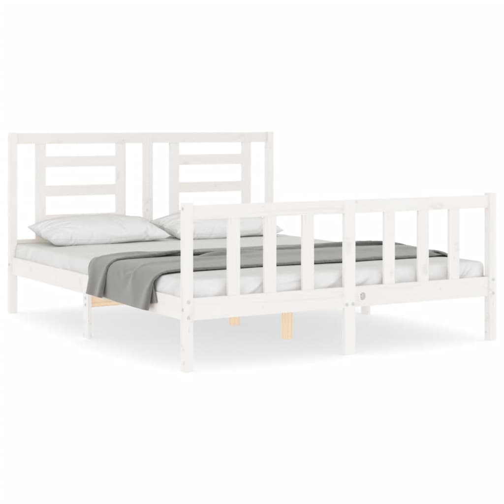 8720845980573_a_en_hd_1 vidaXL Bed Frame without Mattress White 150x200 cm Solid Wood Pine - Image 2