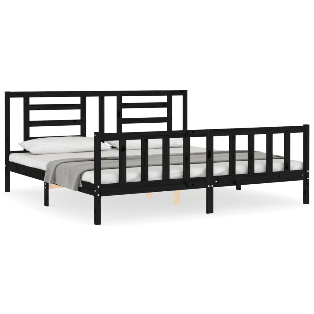 8720845980702_a_en_hd_1 vidaXL Bed Frame without Mattress Black 183x203 cm King Solid Wood Pine - Image 2