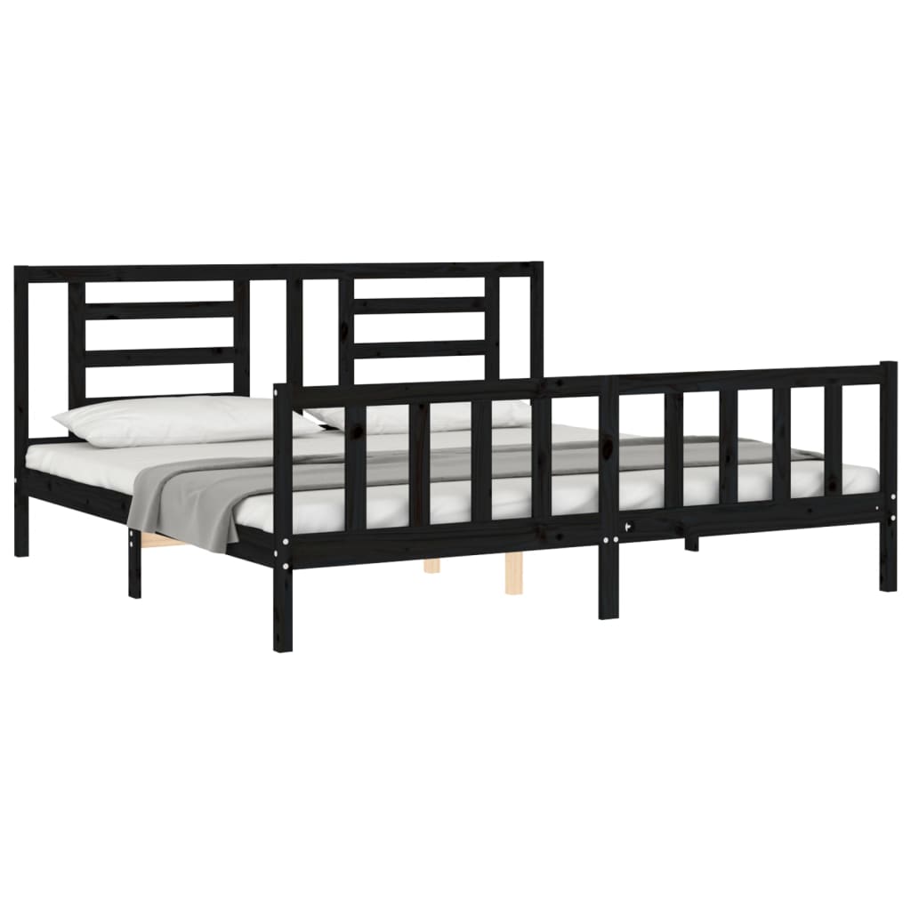 8720845980702_g_en_hd_2 vidaXL Bed Frame without Mattress Black 183x203 cm King Solid Wood Pine - Image 4