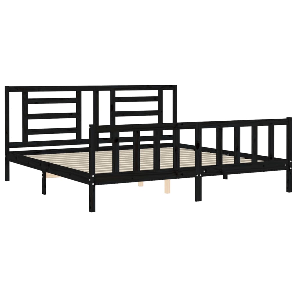 8720845980702_g_en_hd_3 vidaXL Bed Frame without Mattress Black 183x203 cm King Solid Wood Pine - Image 5