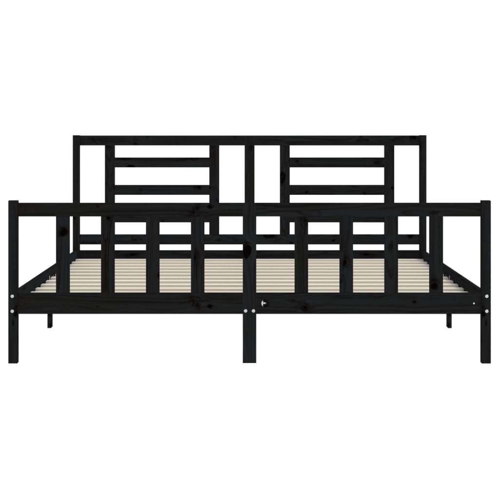 8720845980702_g_en_hd_4 vidaXL Bed Frame without Mattress Black 183x203 cm King Solid Wood Pine - Image 6