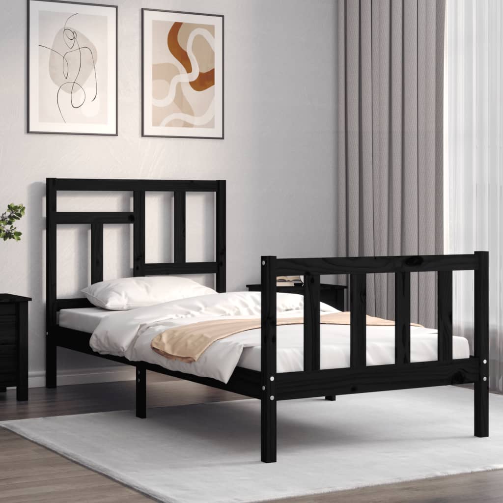 8720845982805_g_en_hd_1 vidaXL Bed Frame without Mattress Black 90x190 cm Solid Wood Pine - Image 3