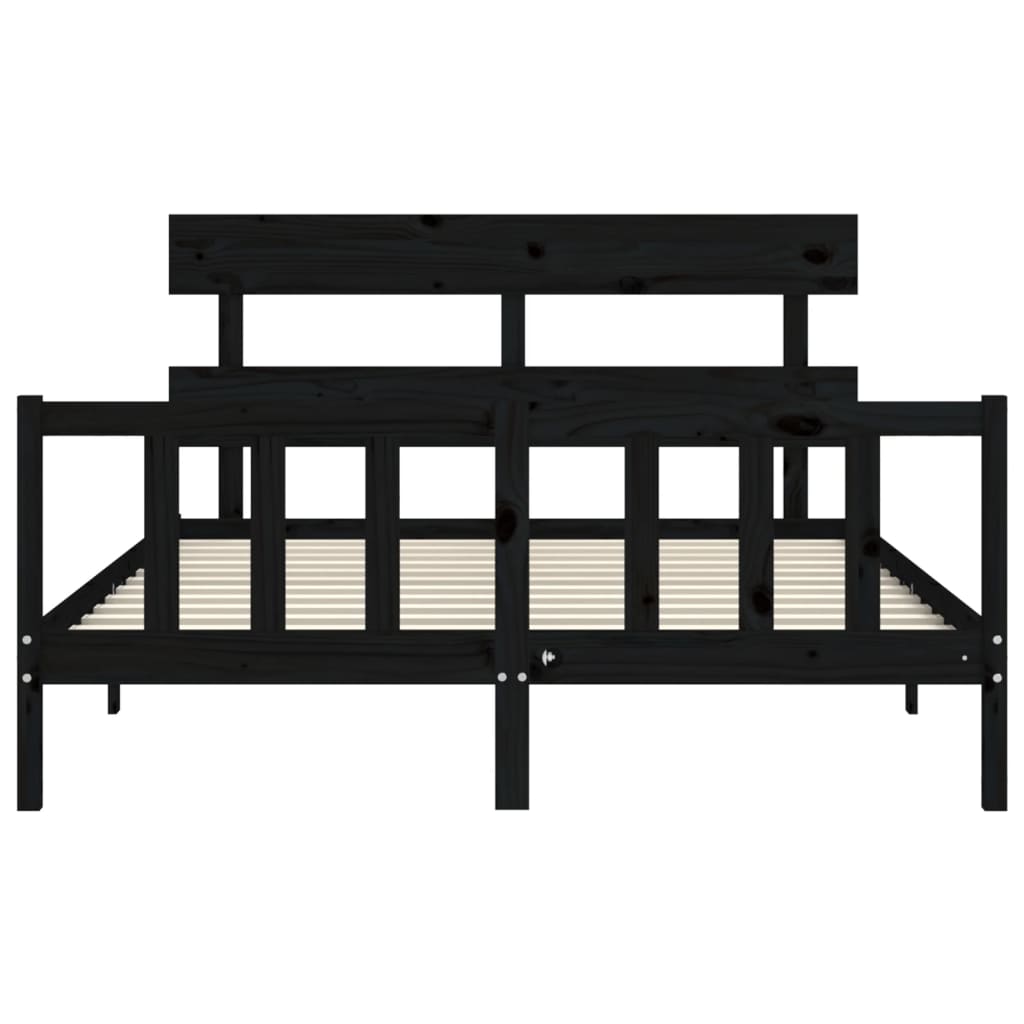 8720845984502_g_en_hd_4 vidaXL Bed Frame without Mattress Black 150x200 cm Solid Wood Pine - Image 6