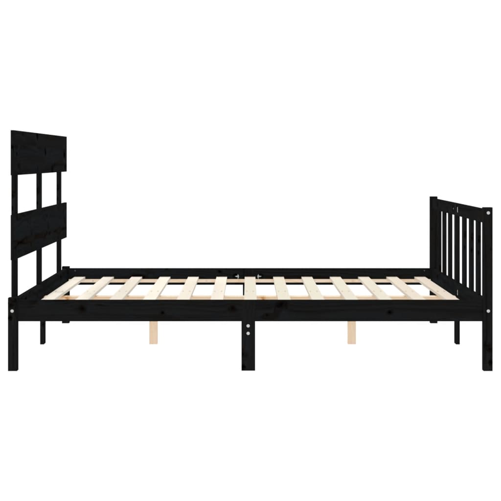 8720845984502_g_en_hd_5 vidaXL Bed Frame without Mattress Black 150x200 cm Solid Wood Pine - Image 7