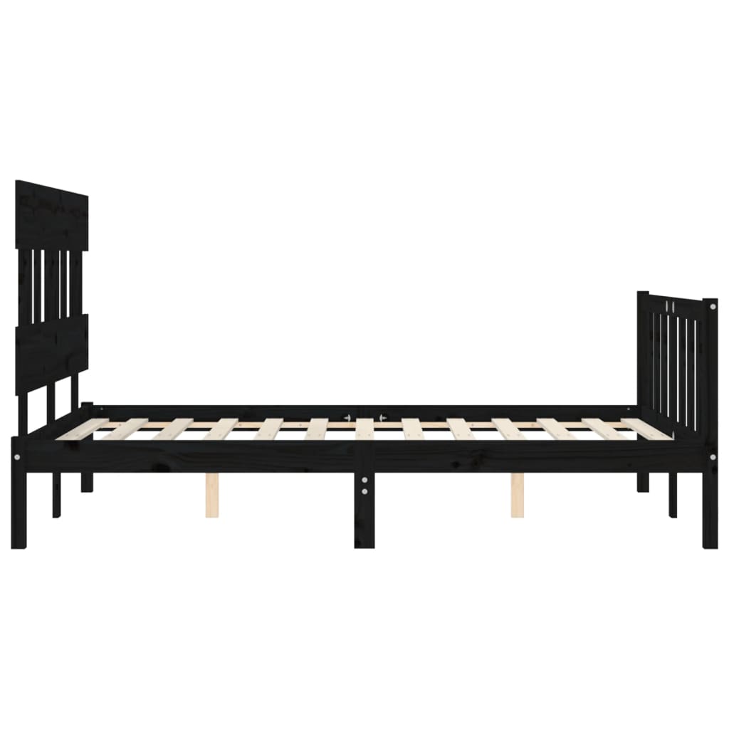 8720845984854_g_en_hd_5 vidaXL Bed Frame without Mattress Black 135x190 cm Solid Wood Pine - Image 7