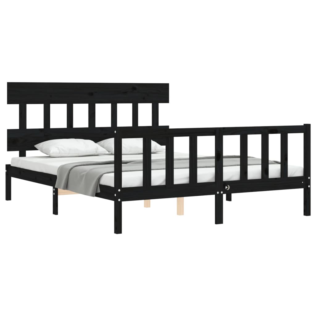 8720845985158_g_en_hd_2 vidaXL Bed Frame without Mattress Black 150x200 cm Solid Wood Pine - Image 4