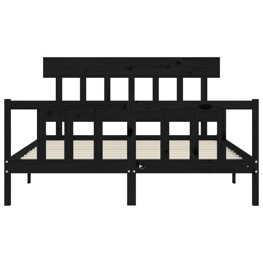 8720845985158_g_en_hd_4 vidaXL Bed Frame without Mattress Black 150x200 cm Solid Wood Pine - Image 6