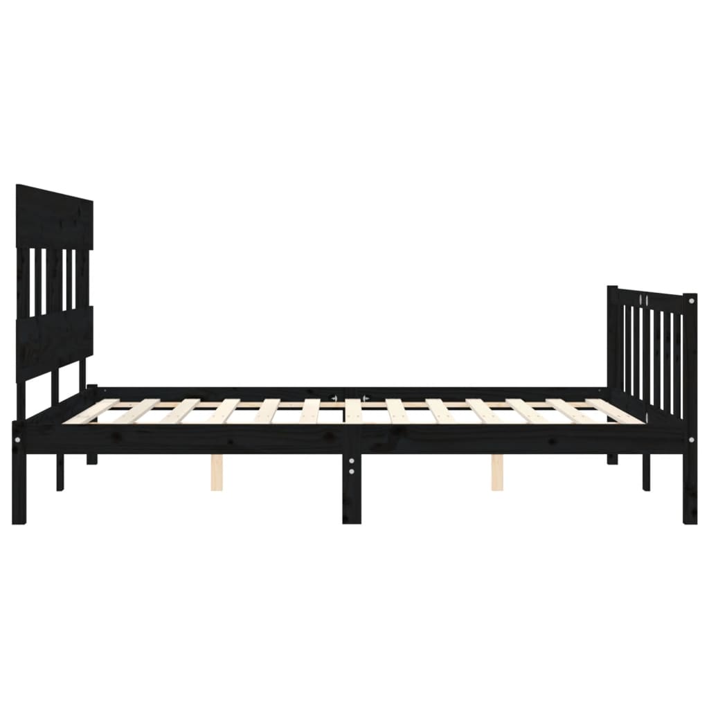 8720845985158_g_en_hd_5 vidaXL Bed Frame without Mattress Black 150x200 cm Solid Wood Pine - Image 7