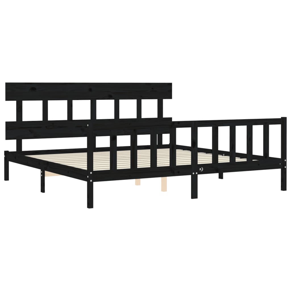 8720845985257_g_en_hd_3 vidaXL Bed Frame without Mattress Black 183x203 cm King Solid Wood Pine - Image 5