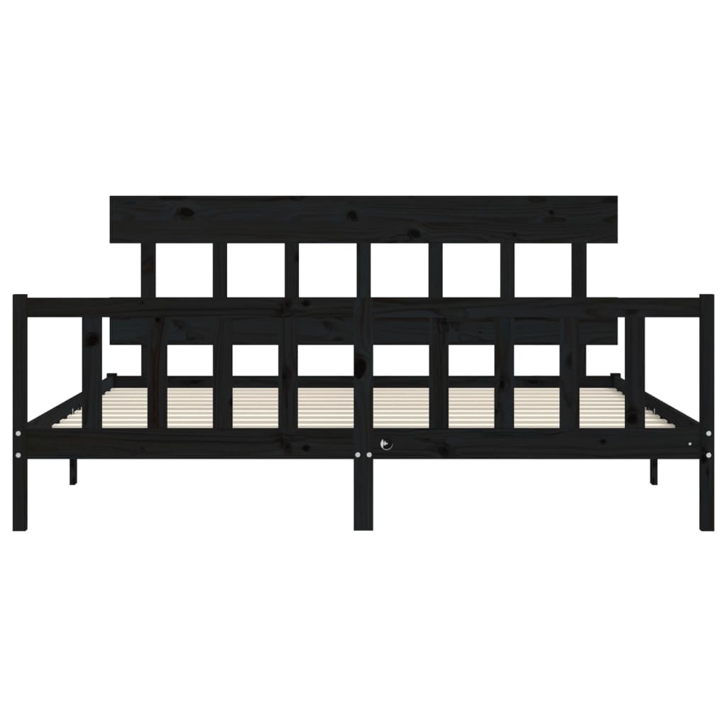 8720845985257_g_en_hd_4 vidaXL Bed Frame without Mattress Black 183x203 cm King Solid Wood Pine - Image 6