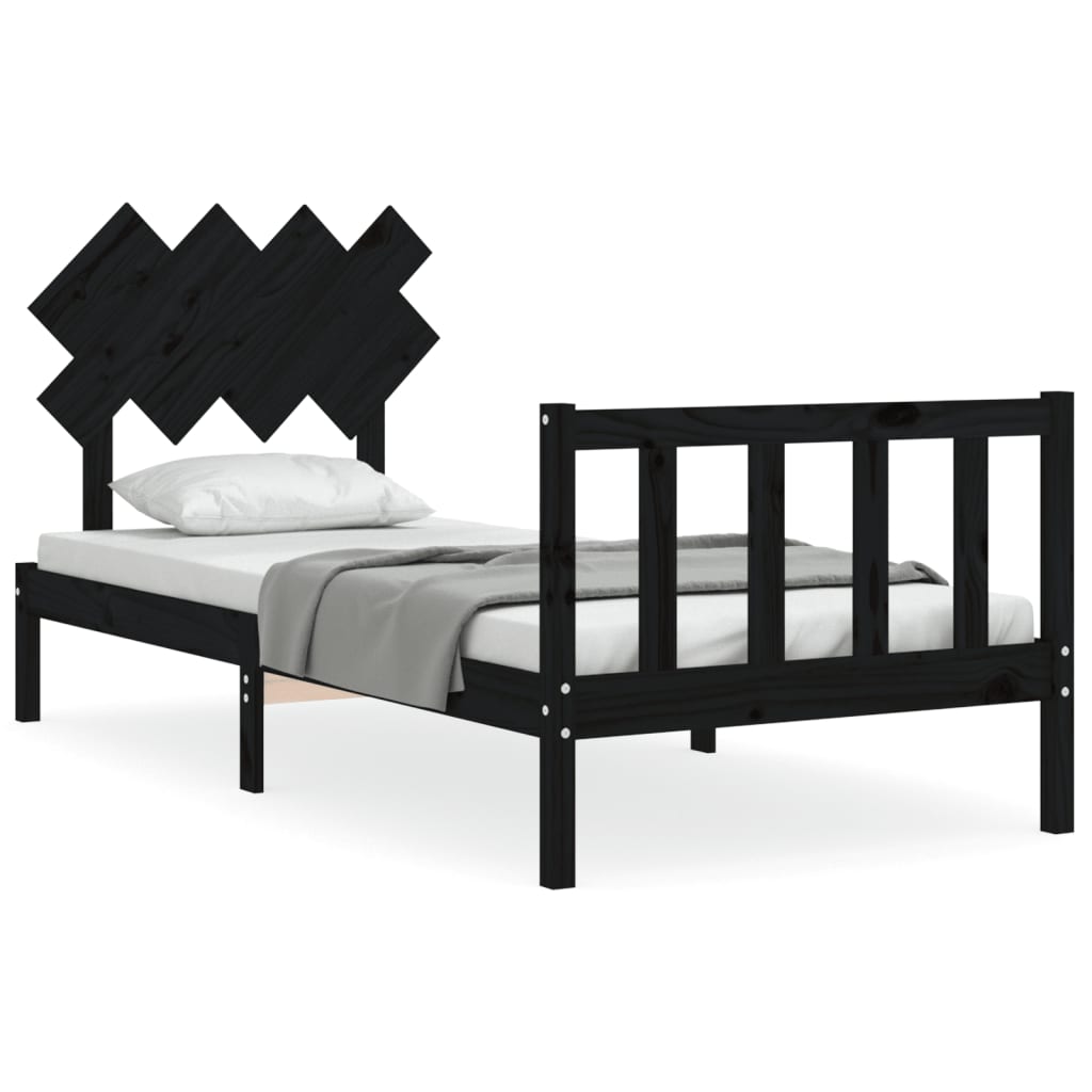 8720845986056_a_en_hd_1 vidaXL Bed Frame without Mattress Black 90x190 cm Solid Wood Pine - Image 2