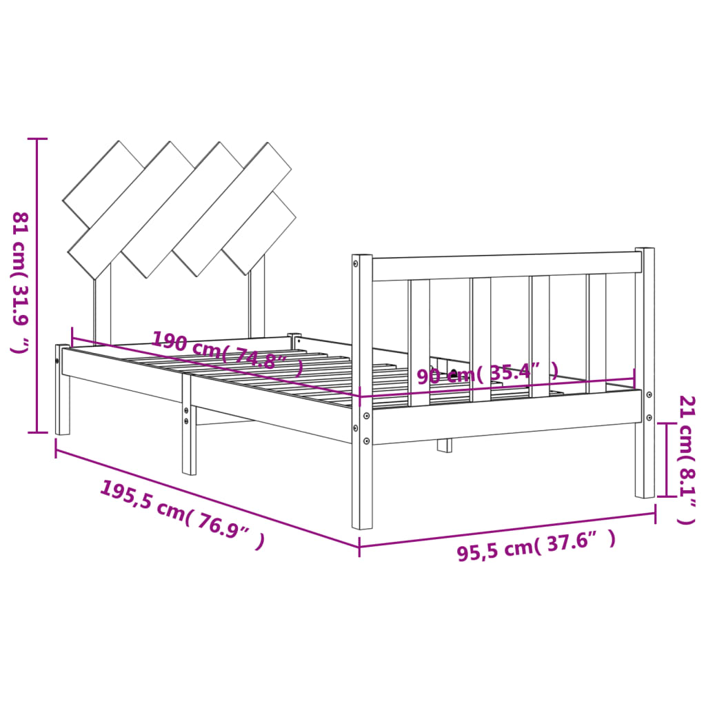 8720845986056_g_en_hd_10 vidaXL Bed Frame without Mattress Black 90x190 cm Solid Wood Pine - Image 12