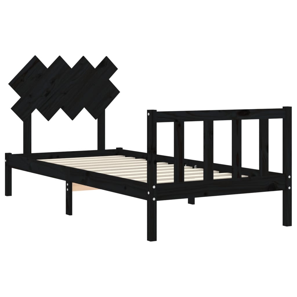 8720845986056_g_en_hd_3 vidaXL Bed Frame without Mattress Black 90x190 cm Solid Wood Pine - Image 5