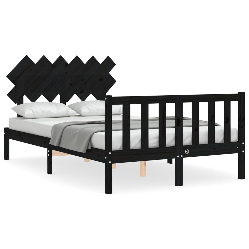 8720845986155_a_en_hd_1 vidaXL Bed Frame without Mattress Black 135x190 cm Solid Wood Pine - Image 2