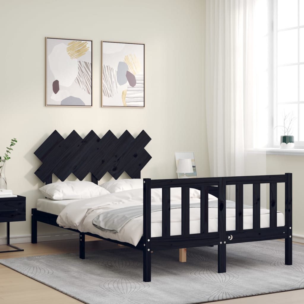 8720845986155_g_en_hd_1 vidaXL Bed Frame without Mattress Black 135x190 cm Solid Wood Pine - Image 3
