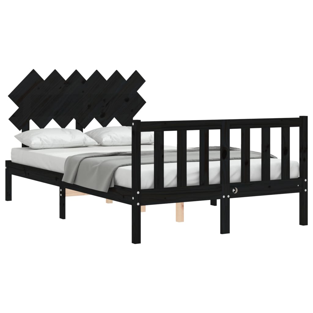 8720845986155_g_en_hd_2 vidaXL Bed Frame without Mattress Black 135x190 cm Solid Wood Pine - Image 4