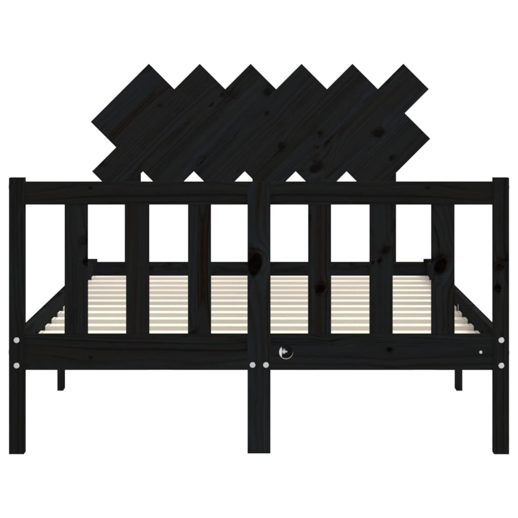 8720845986155_g_en_hd_4 vidaXL Bed Frame without Mattress Black 135x190 cm Solid Wood Pine - Image 6