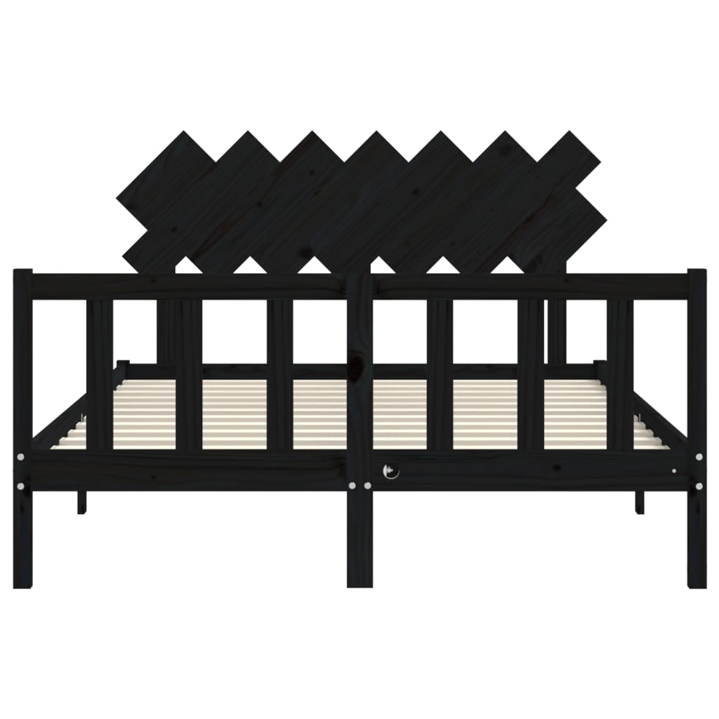 8720845986452_g_en_hd_4 vidaXL Bed Frame without Mattress Black 150x200 cm Solid Wood Pine - Image 6