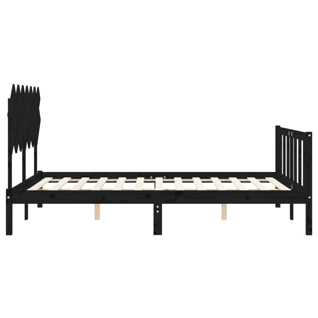 8720845986452_g_en_hd_5 vidaXL Bed Frame without Mattress Black 150x200 cm Solid Wood Pine - Image 7