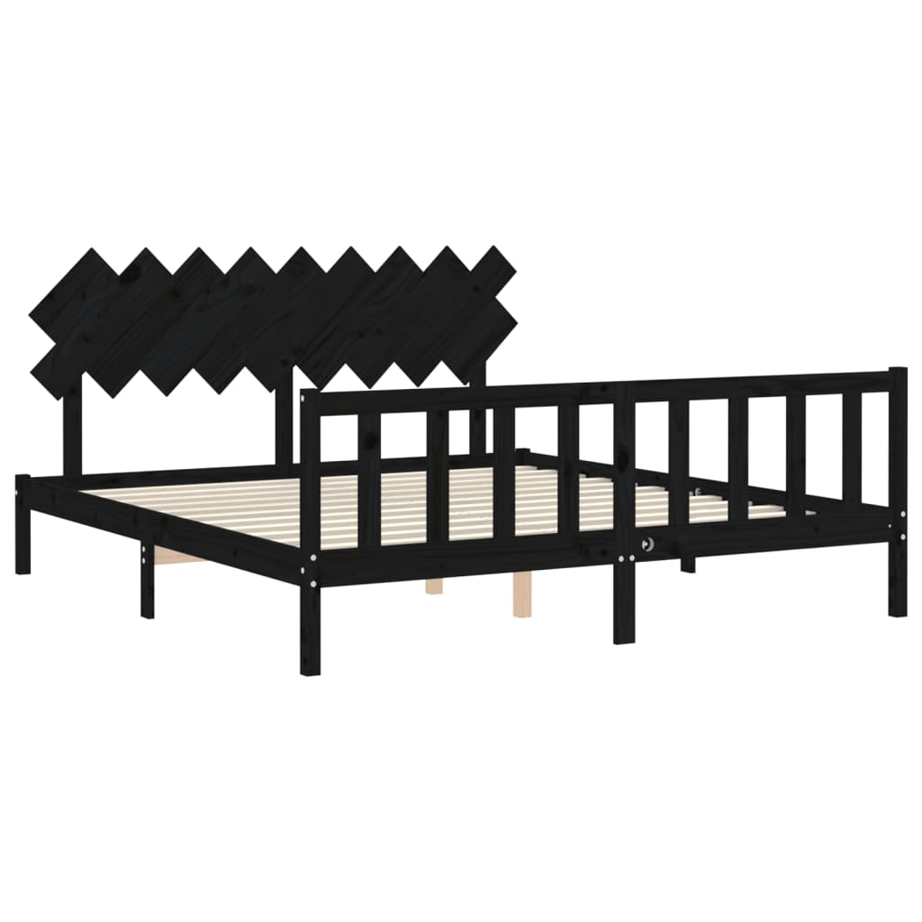 8720845986551_g_en_hd_3 vidaXL Bed Frame without Mattress Black 183x203 cm King Solid Wood Pine - Image 5