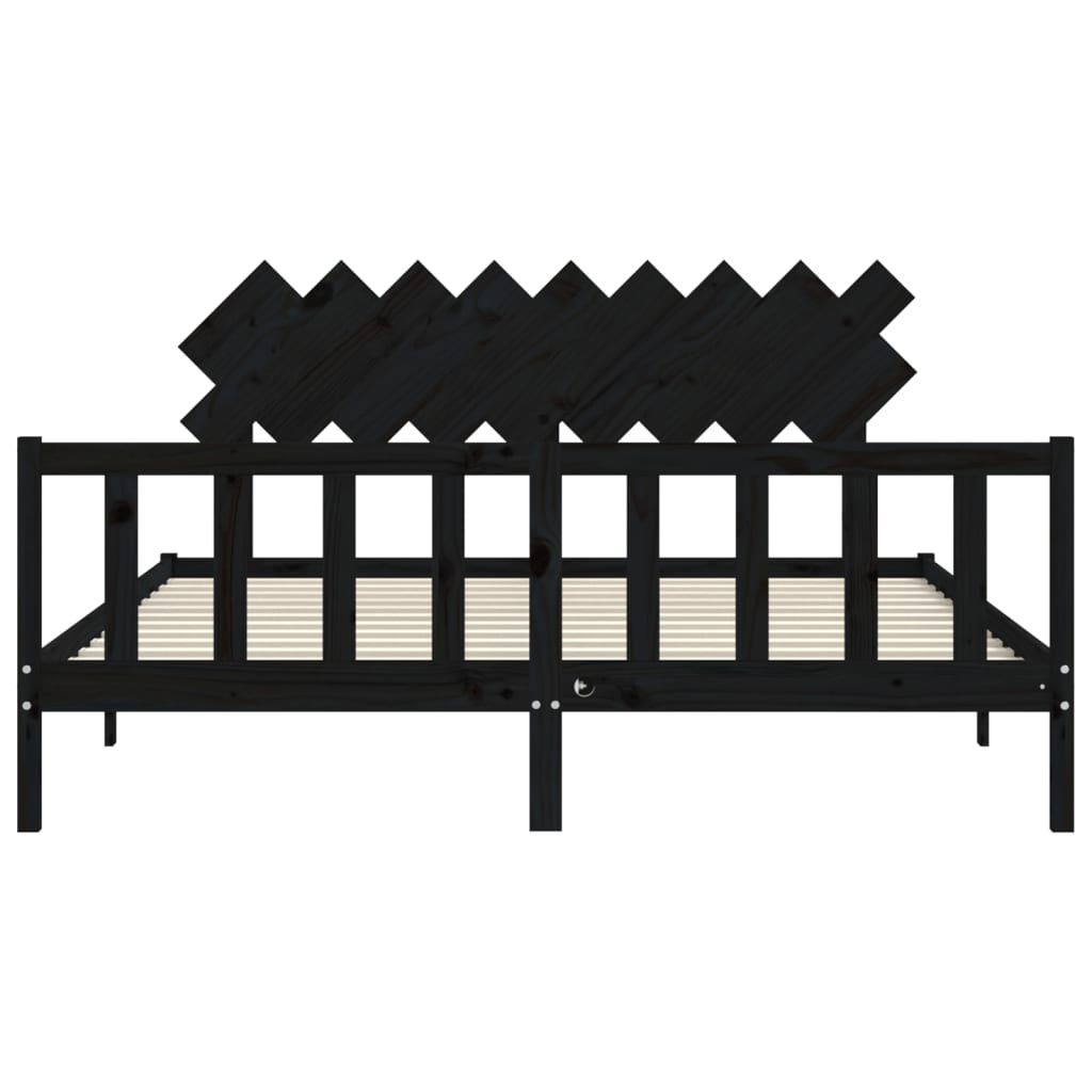 8720845986551_g_en_hd_4 vidaXL Bed Frame without Mattress Black 183x203 cm King Solid Wood Pine - Image 6