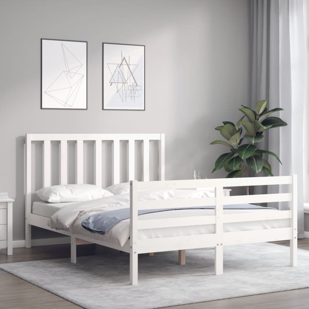 8720845989378_g_en_hd_1 vidaXL Bed Frame without Mattress White 135x190 cm Solid Wood Pine - Image 3