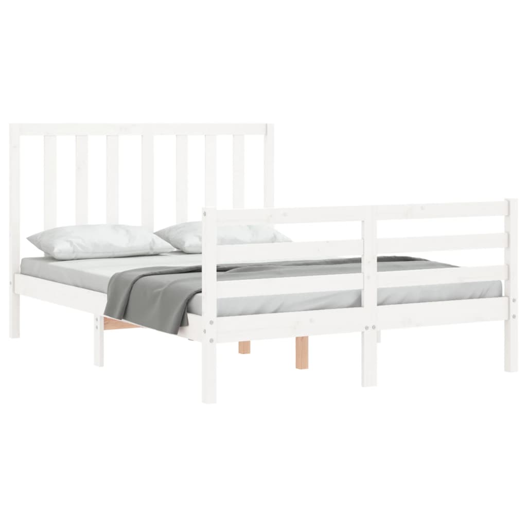 8720845989378_g_en_hd_2 vidaXL Bed Frame without Mattress White 135x190 cm Solid Wood Pine - Image 4