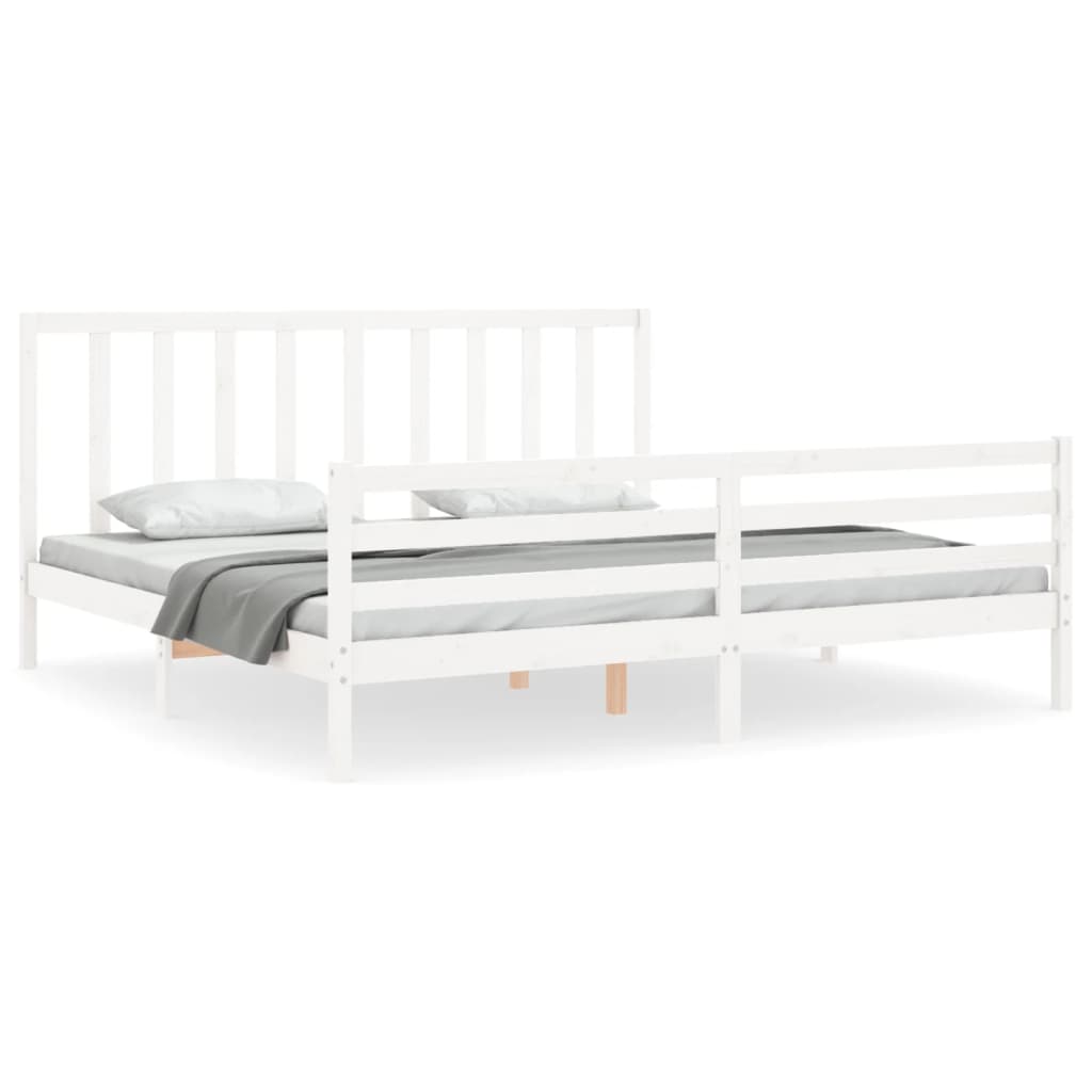 8720845989774_a_en_hd_1 vidaXL Bed Frame without Mattress White 183x203 cm King Solid Wood Pine - Image 2