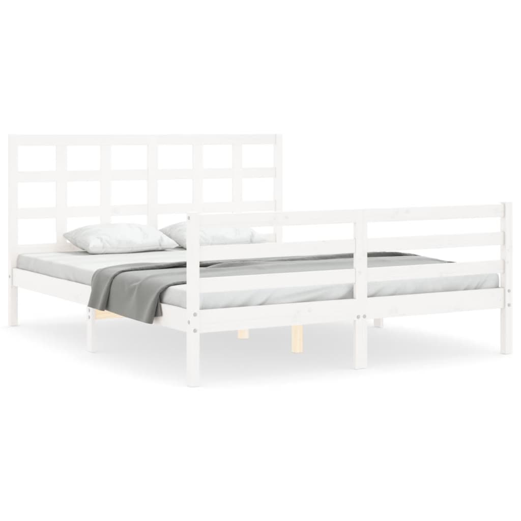 8720845991623_a_en_hd_1 vidaXL Bed Frame without Mattress White 150x200 cm Solid Wood - Image 2