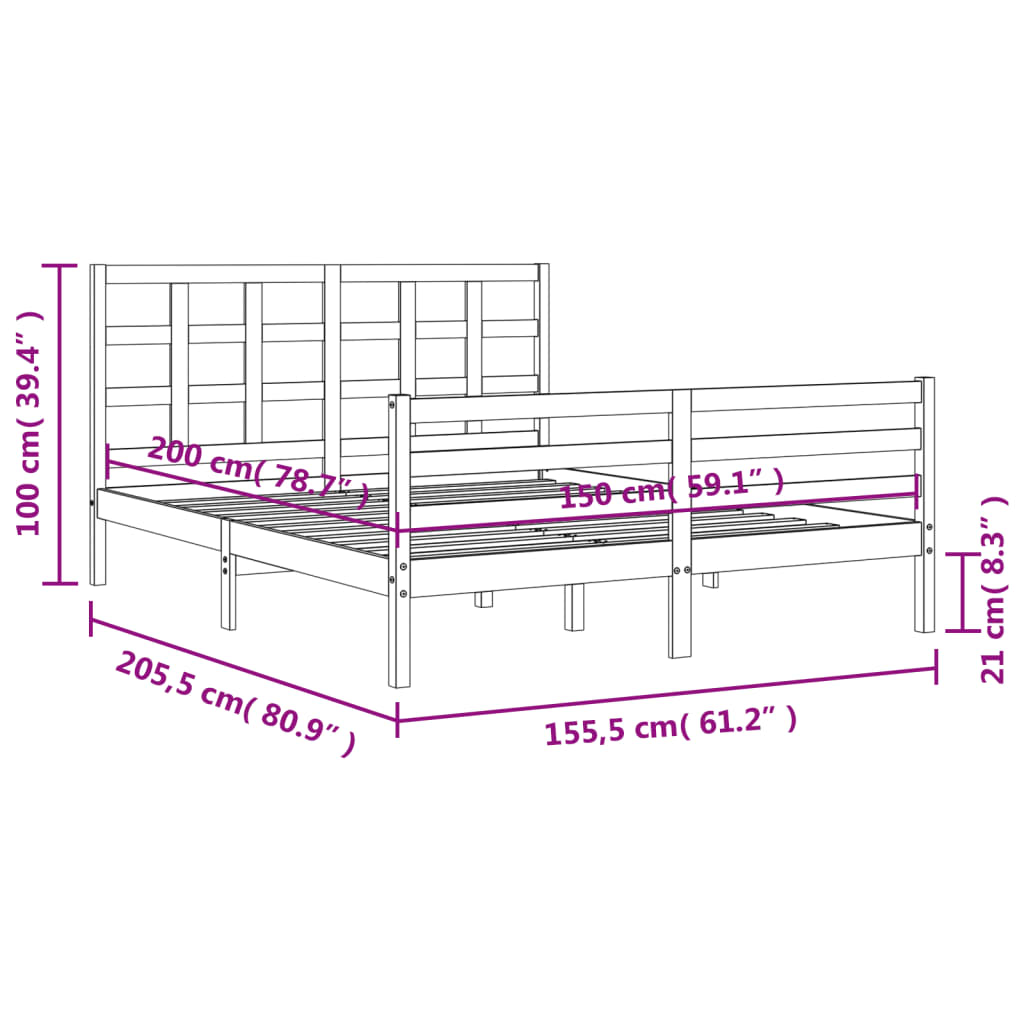 8720845991623_g_en_hd_10 vidaXL Bed Frame without Mattress White 150x200 cm Solid Wood - Image 12