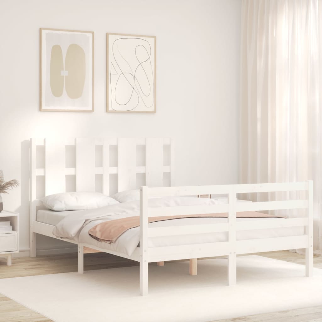8720845992620_g_en_hd_1 vidaXL Bed Frame without Mattress White 135x190 cm Solid Wood - Image 3