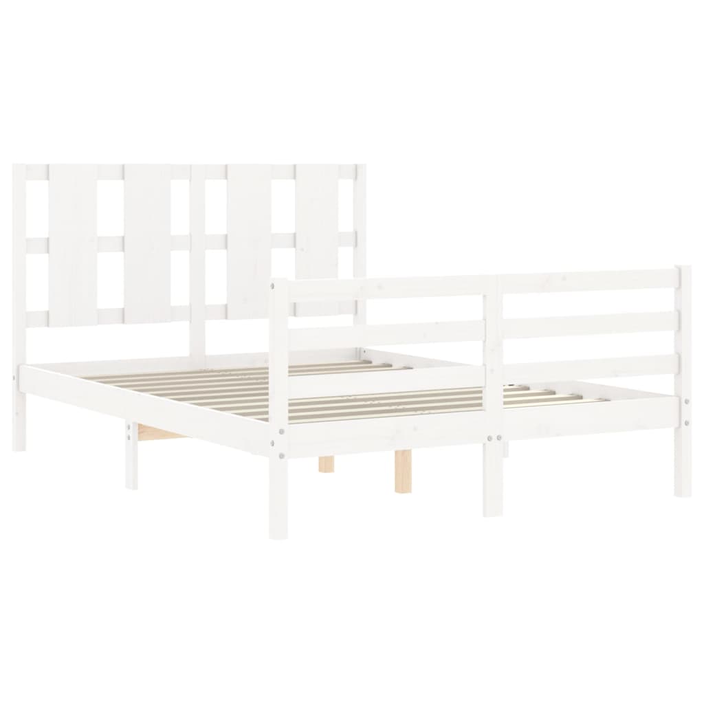 8720845992620_g_en_hd_3 vidaXL Bed Frame without Mattress White 135x190 cm Solid Wood - Image 5