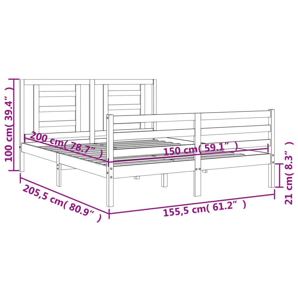 8720845998776_g_en_hd_10 vidaXL Bed Frame without Mattress White 150x200 cm Solid Wood - Image 12