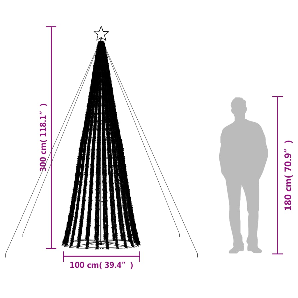 8721012042834_g_en_hd_8 vidaXL LED Christmas Tree 688 LEDs Warm White 300 cm - Image 10